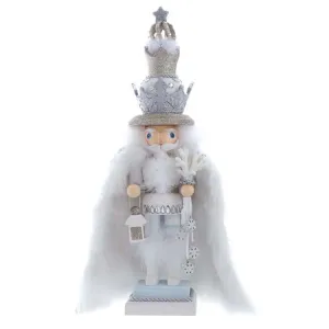 18" Hollywood White Fur King Nutcracker