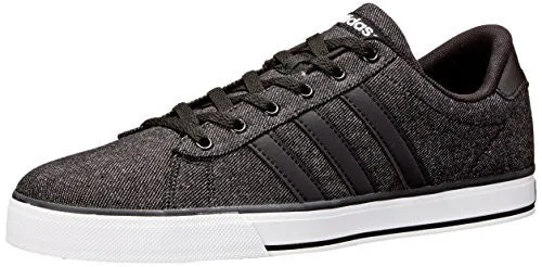 adidas NEO Men's SE Daily Vulc Lifestyle Skateboarding Shoe,Black/Black/White,10.5 M US
