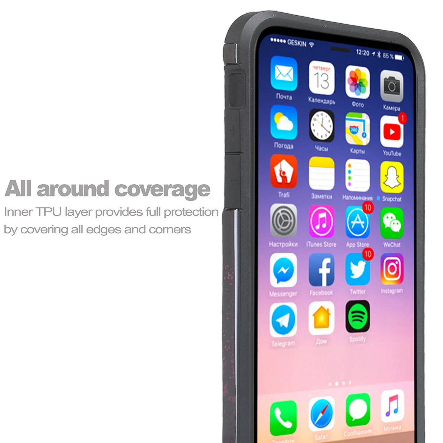 Apple iPhone XR Case, Apple A1984, [Include Temper Glass Screen Protector] Slim Hybrid Dual Layer [Shock Resistant] Case for iPhone XR - Heart Butterflies