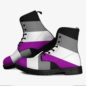 Asexual Pride Flag Leather Boots