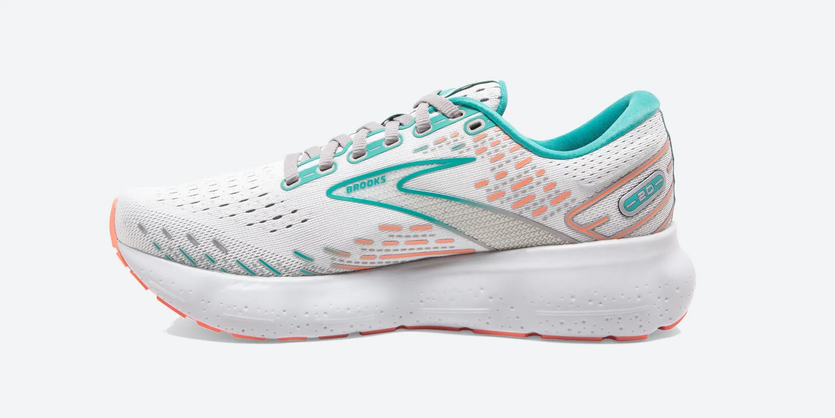 Brooks Womens Glycerin 20 Wide- Oyster/Latigo Bay/Coral (1203691D061)