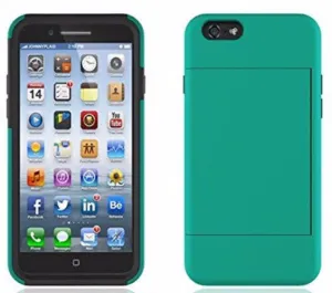 For Apple iPhone 6s / 6 Case, Hybrid Dual Layer Armor with Card Slot[Kickstand] Case for Iphone 6S/6 - Teal